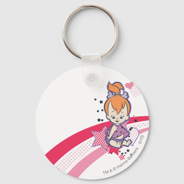 Llavero PEBBLES™ sobre el arcoiris rosa (Anverso)