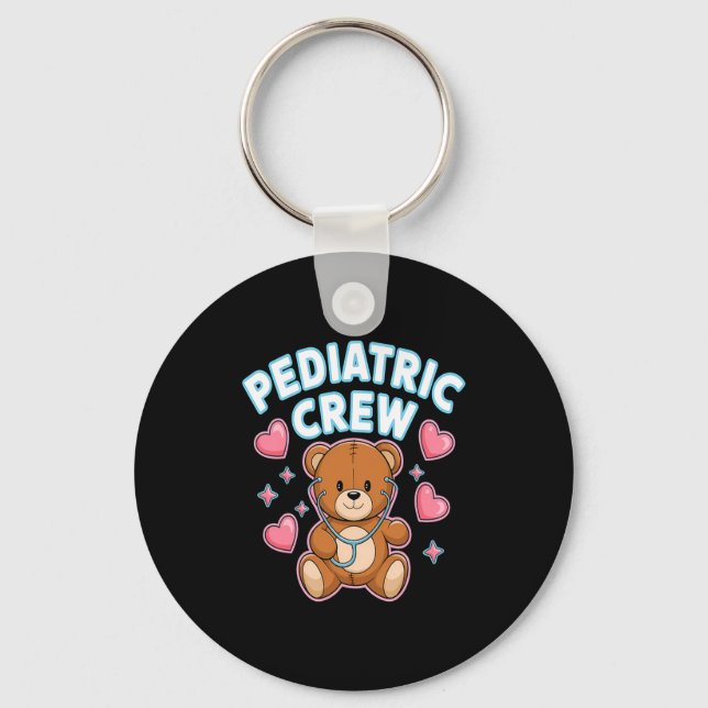 Llavero Pediatric Crew Nurse Bear Heart Stethoscope Peds  (Anverso)