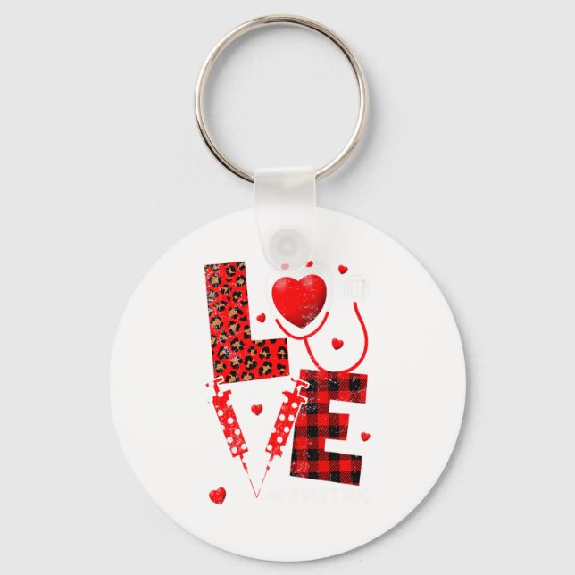Llavero Pediatric Peds Nurse Valentines Day Love Heart Ste (Anverso)