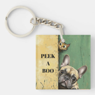 Llavero Peek A Boo Cat Dog