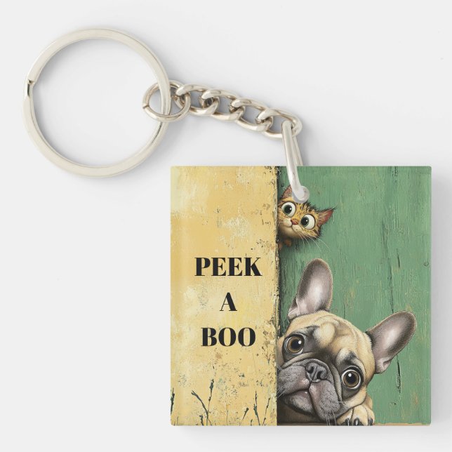 Llavero Peek A Boo Cat Dog (Frente)