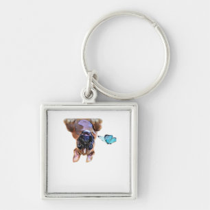 Llavero Peekaboo Boxer Con Mariposas