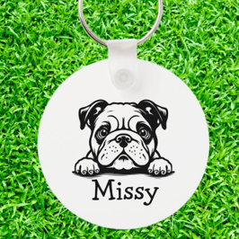 Llavero PEEKING Bulldog Puppy Personalizado