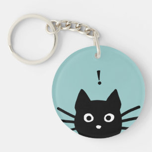 Llavero Peeking de gato negro con color de Personalizable 