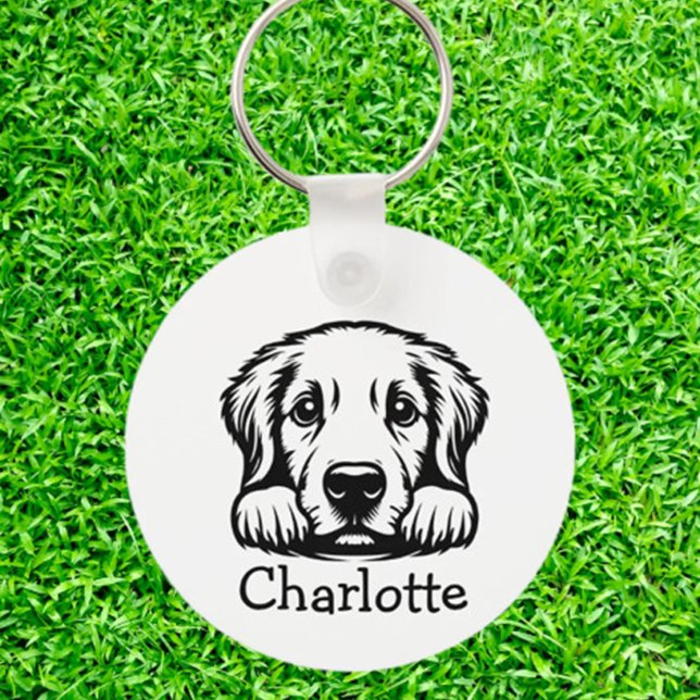 Llavero Peeking Labrador Puppy Personalizado (Carry your love for Labradors everywhere with a Peeking Labrador Puppy Personalized Keychain.)