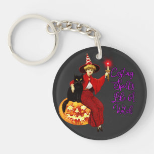 Llavero Pegar ortografías como una bruja - Gato negro de H