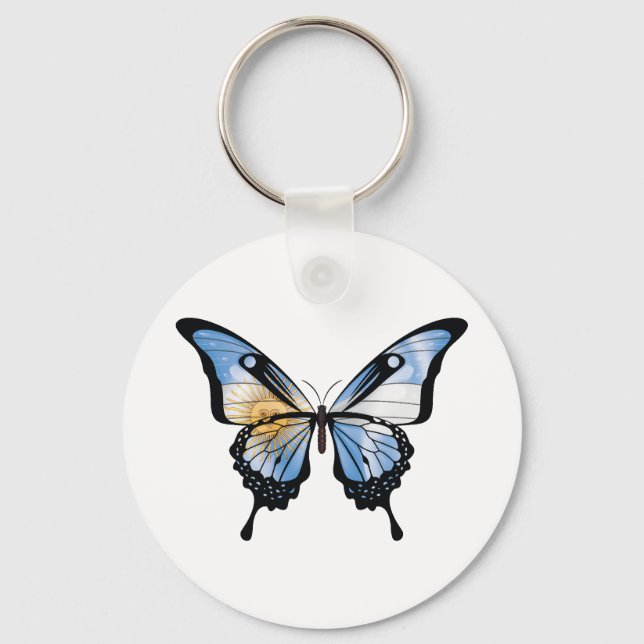 Llavero Pegatina de Bandera de Mariposa de cola Swallowtai (Anverso)