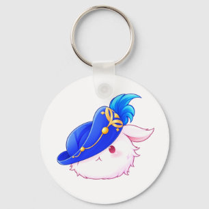 Llavero Pegatina de conejo mago azul lindo