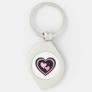 Llavero Pegatina de corazón rosa.