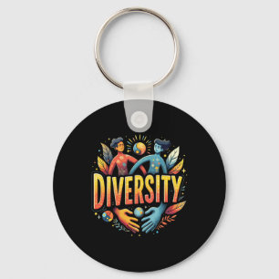 Llavero Pegatina de Diversidad de Tendencia de Diseño pega