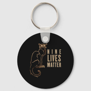 Llavero Pegatina de gato negro de nueve vidas