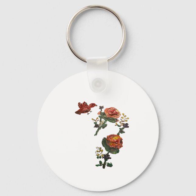 Llavero Pegatina de rosas rosadas (Anverso)
