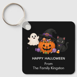 Llavero Pegatina personalizada de Halloween con el apellid
