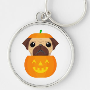 Llavero Pegatina redondo clásico de Halloween Pugkin