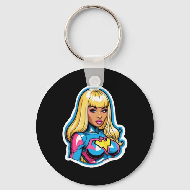 Llavero Pegatina superhéroe de Nicki Minaj (Anverso)