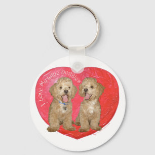 Llavero Pekingés / mezcla de caniche día de San Valentín
