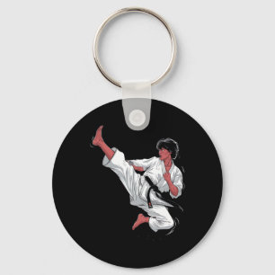 Llavero Pelea de Karate del Cinturón Negro