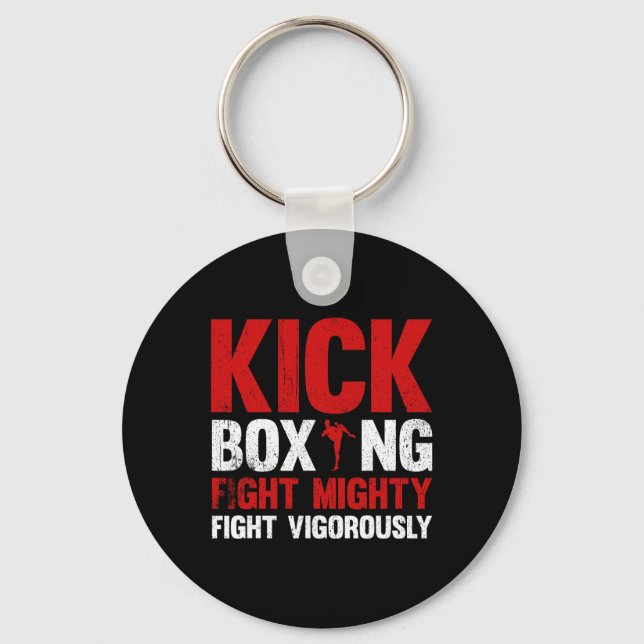 Llavero Pelear Kickboxing Lucha Poderosa Pelea Enérgicamen (Anverso)