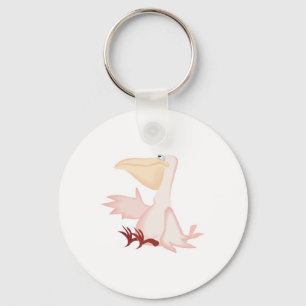 Llavero pelícano rosa sonriente