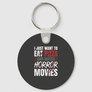 Llavero Películas de Terror de Pizza Diseño de Halloween_1