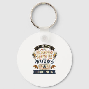 Llavero Peliculas de Terror Pizza Cerveza Divertido Hallow