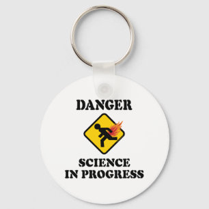 Llavero Peligro Ciencia en Marcha - Humor de Pedo en Llama