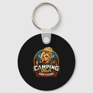 Llavero Pelo de camping no importa chica divertida de camp