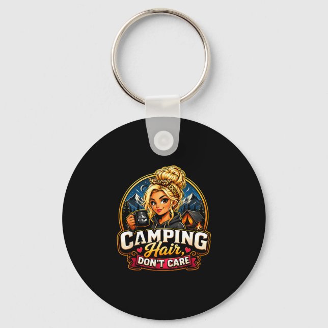 Llavero Pelo de camping no importa chica divertida de camp (Anverso)