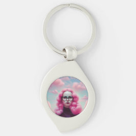 Llavero Pelo rosado serio