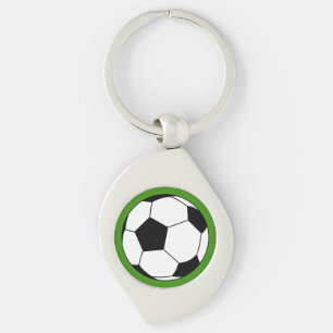 Llavero Pelota de fútbol blanco negra en verde