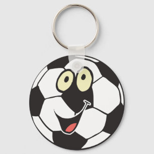 Llavero pelota de fútbol de dibujos animados feliz