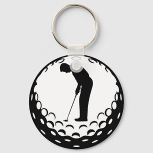 LLAVERO PELOTA DE GOLF Y GOLFISTA