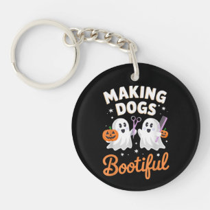 Llavero Peluquero de Mascotas Divertido Halloween Haciendo