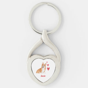 Llavero Pembroke Welsh Corgi Dog Nombre personalizado