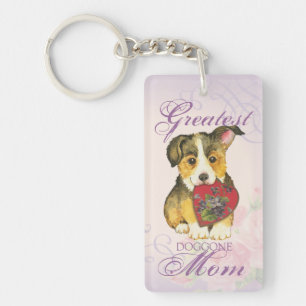 Llavero Pembroke Welsh Corgi Heart Mom