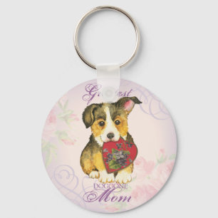 Llavero Pembroke Welsh Corgi Heart Mom