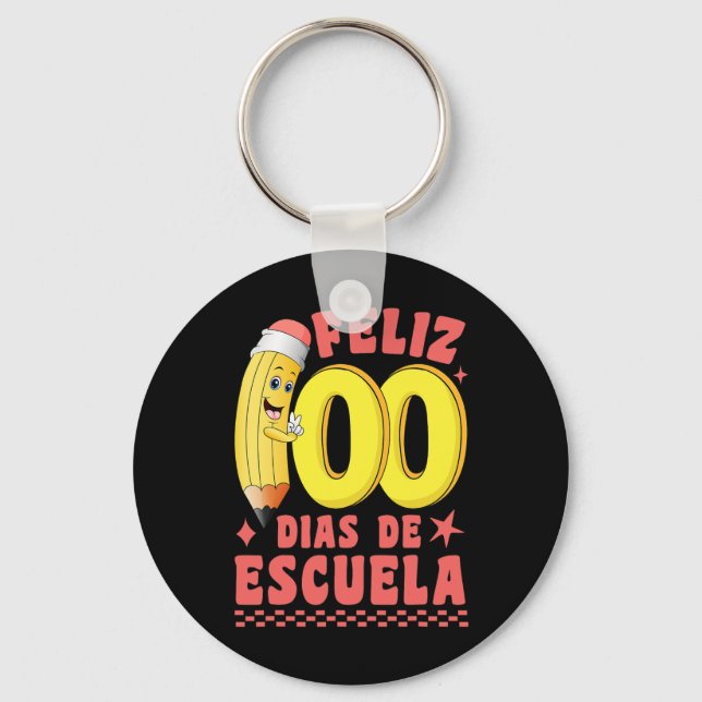 Llavero Pencil Feliz 100 Dias De Escuela Groovy 100 días S (Anverso)