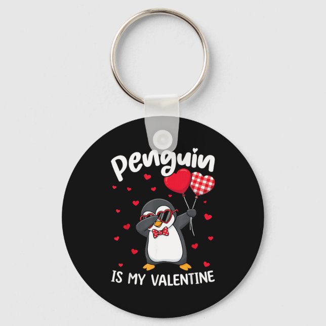 Llavero Penguin Is My Valentine Funny Bird V Day Cute Anim (Anverso)
