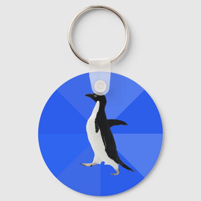 Llavero Penguin socialmente incómodo ("Personalizar" para  (Anverso)
