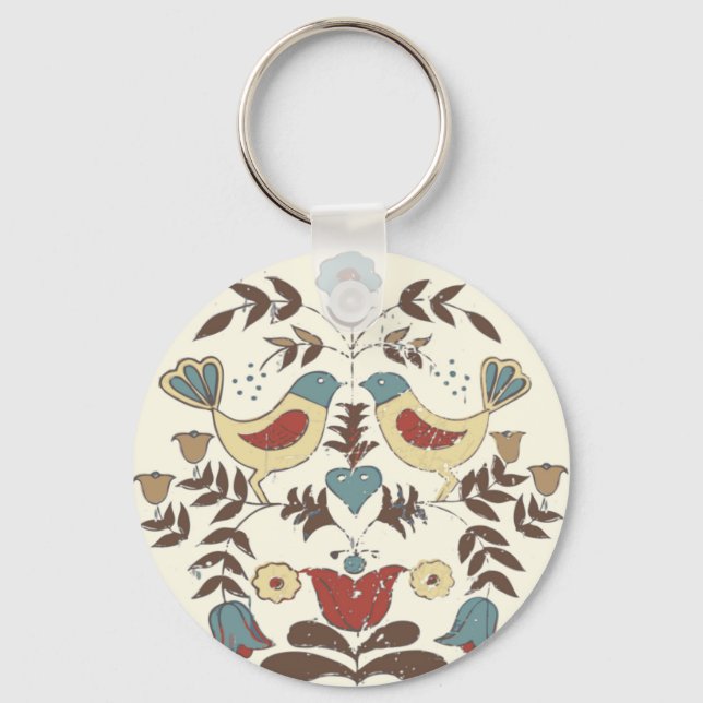 Llavero Pennsylvania Dutch Amish Hex Rótulo Bird Americana (Anverso)