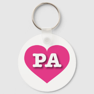 Llavero Pennsylvania Hot Pink Heart - Me encanta PA