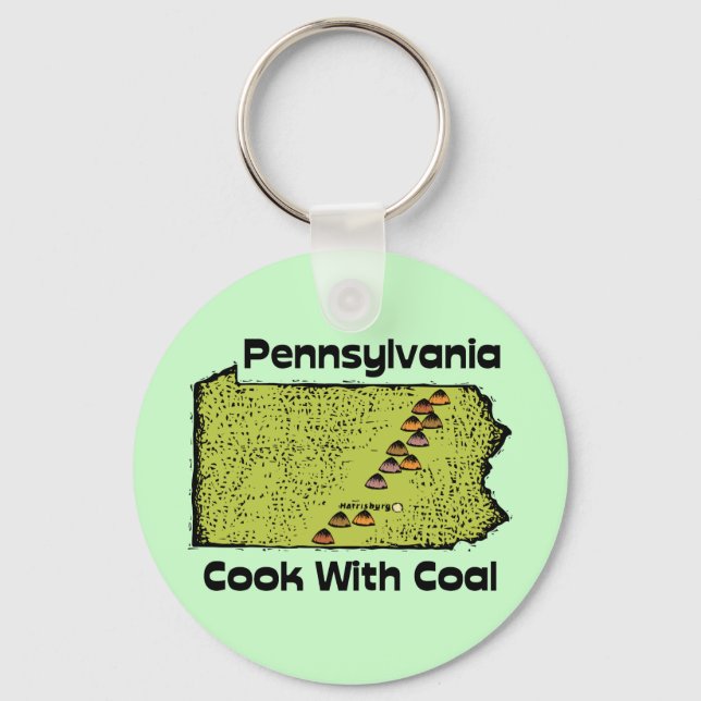 Llavero Pennsylvania PA US States Motto ~ Cook With Coal (Anverso)