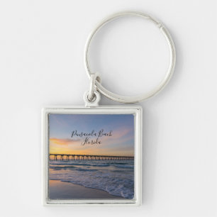 Llavero Pensacola Pier Shoreline Sunrise Keychain Souvenir