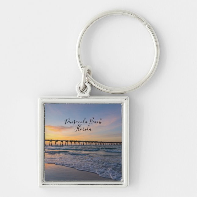 Llavero Pensacola Pier Shoreline Sunrise Keychain Souvenir (Frente)