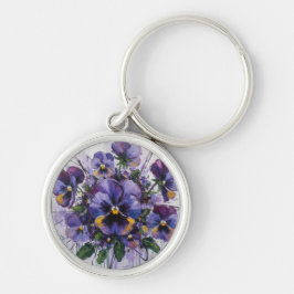Llavero Pensamiento en Flor - Encanto Floral