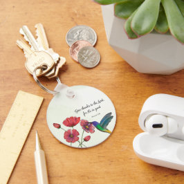 Llavero Pensamiento religioso de tus flores con Hummingbir