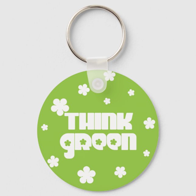 Llavero Pensar en el Keychain verde (Anverso)