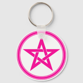 Llavero pentáculo rosa