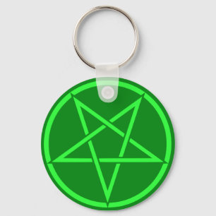 Llavero Pentagram de neón del pentáculo del verde del