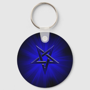 Llavero Pentagram invertido azul siniestro